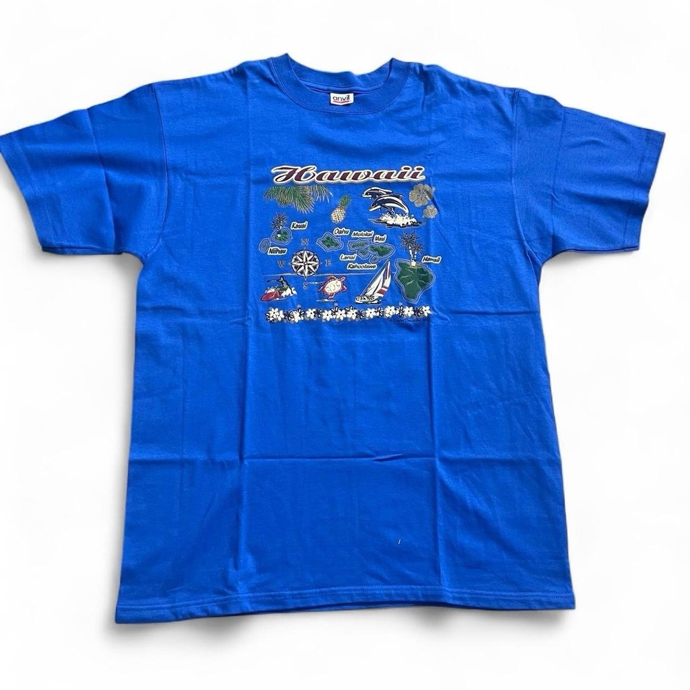 Hawaii Surf Short Sleeve T-Shirt Size Large Y2K Skate Deadstock Anvil